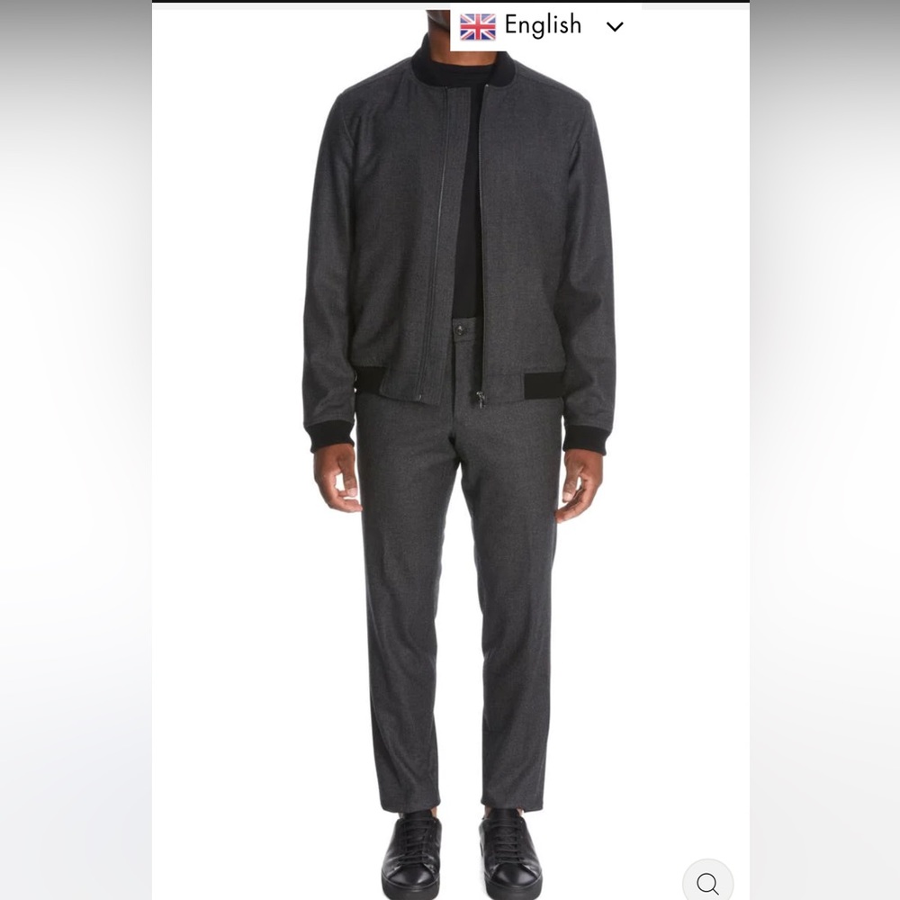 Jack Victor Bennett Bomber Jacket in Black. NWOT. Size 42